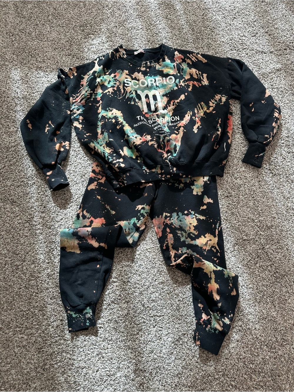 The Laundry Room Scorpio Reverse Bleach Sweat Set XS